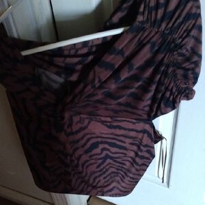 Express Brown and Black Zebra-Print Tunic